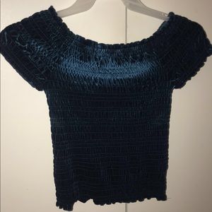 Off the shoulder velvet top!